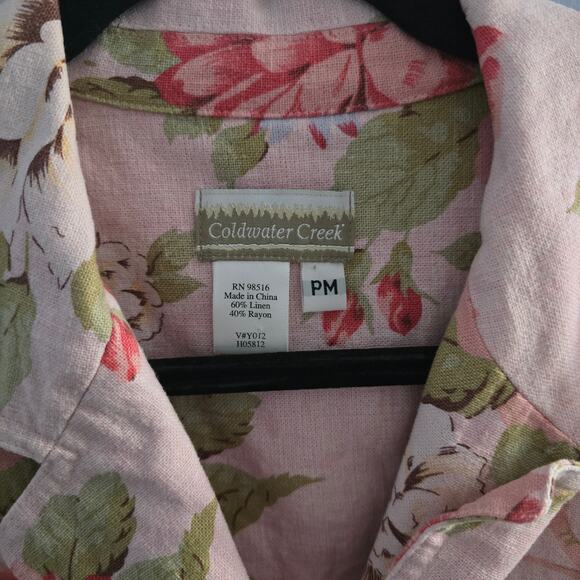 Coldwater Creek Floral Blazer Size PMed – Cottagecore, Linen Blend, Spring Layer - Picture 3 of 7